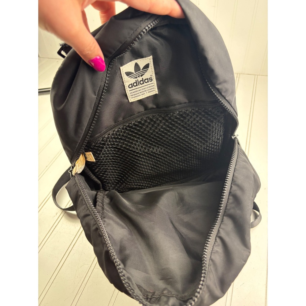 Adidas Originals Mini Black Nylon Quilted Trefoil Logo Backpack Bag - Picture 6 of 10